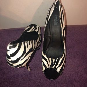 Charlotte Russe Zebra print Platform heels
